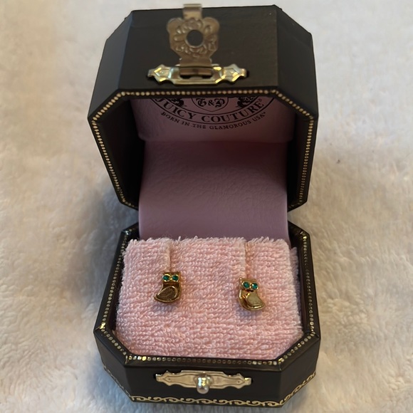 Juicy Couture Green Eyed Owl Earrings - Picture 1 of 7
